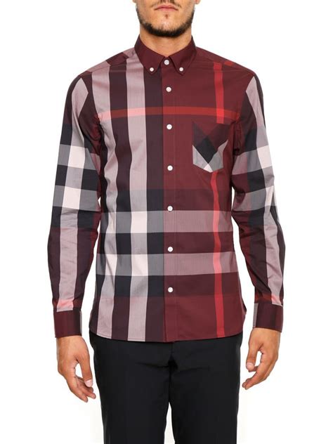 burgundy burberry shirt free shipping|burberry shirts for men.